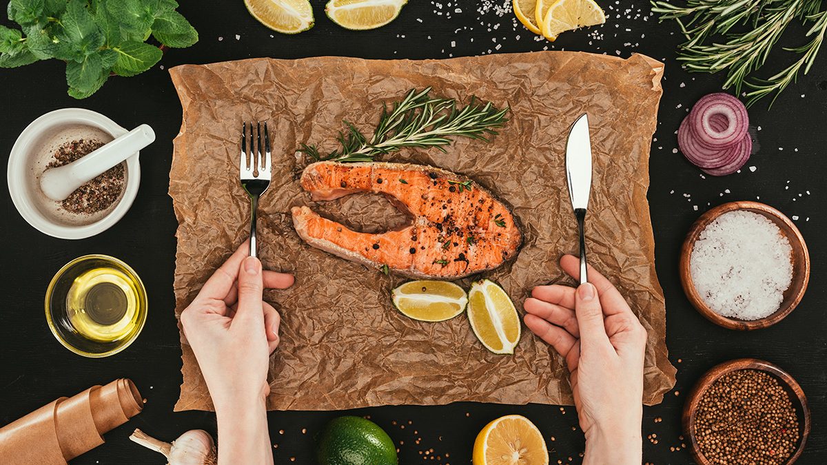 Makanan rendah kalori salmon