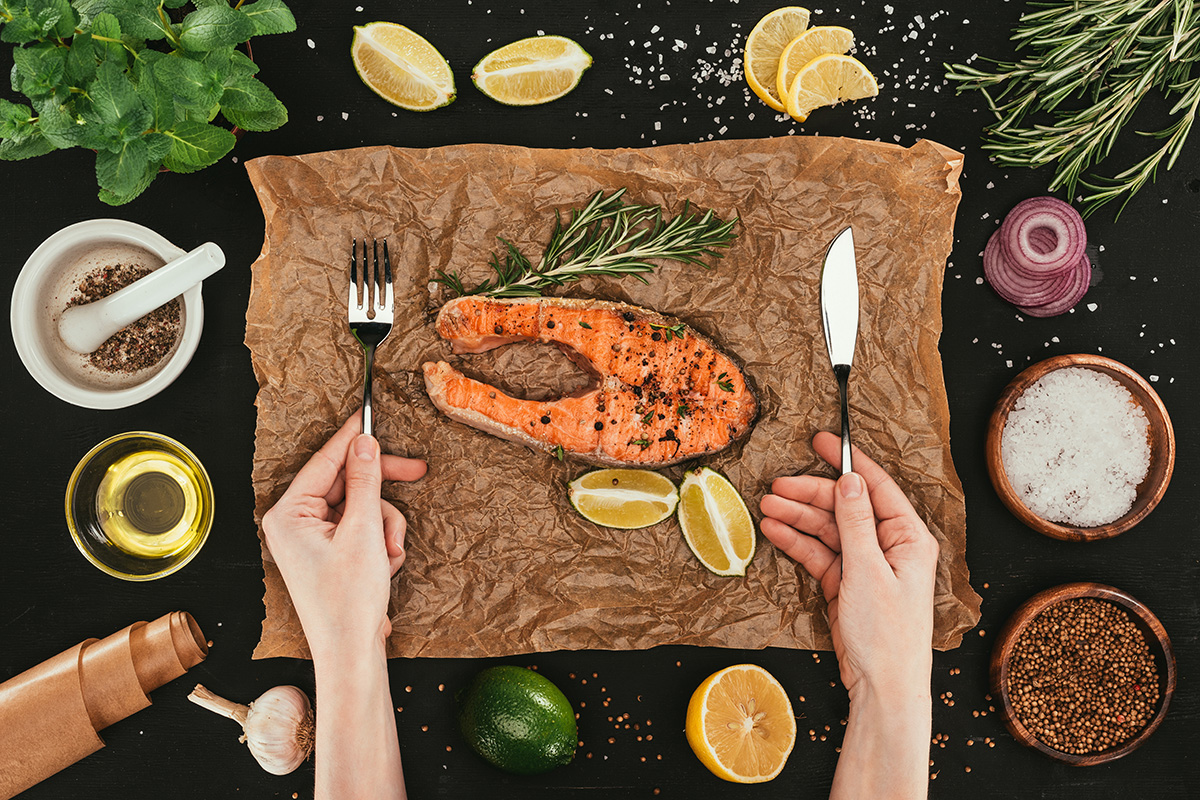 Makanan rendah kalori salmon